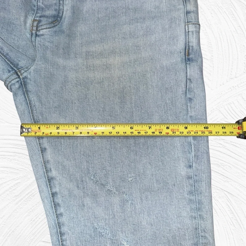 PURPLE BRAND P004 Slim Low Rise Stretch Jeans Distressed Light Wash 33X33